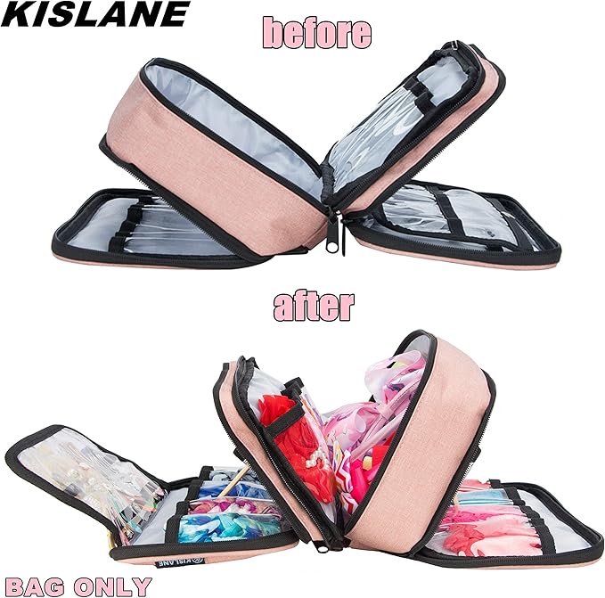 Baby Girl Hair Accessories Storage Bag, Soft Headbands Holder, Barrette, Bows, Hair Ties, Pins, Clips Storage Bag for Girls, Baby Mittens Storage Travel Bag with Multi-Compartment