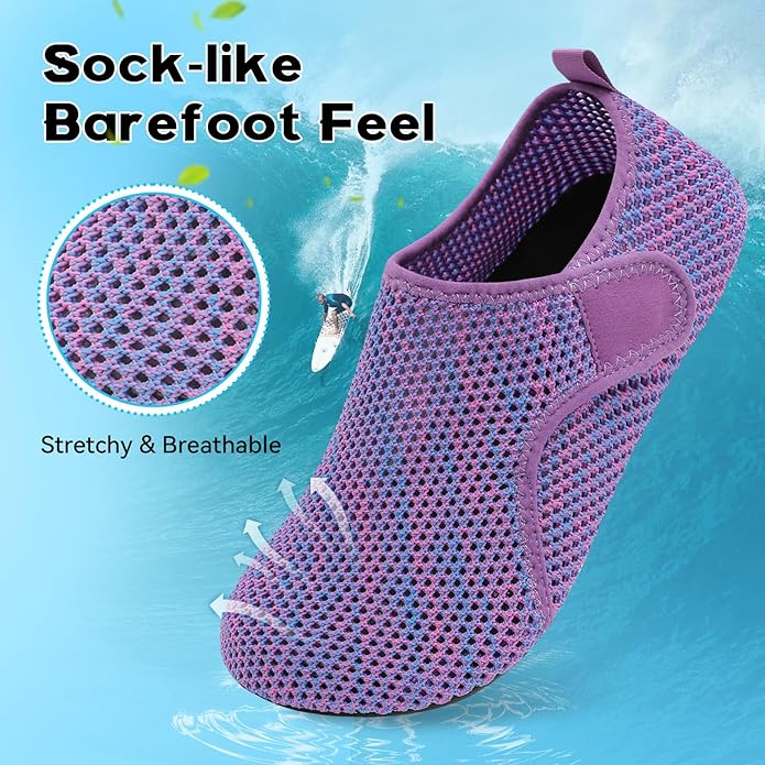 Scurtain Barefoot Water Shoes for Women Men Beach Swim Aqua Socks Summer Quick-Dry Sandals Slippers