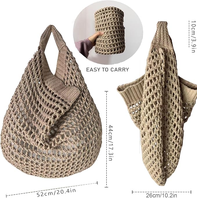 Large Beach Bags for Women Summer Beach Tote Bag Aesthetic Tote Bag Hippie Bag Knit Bag