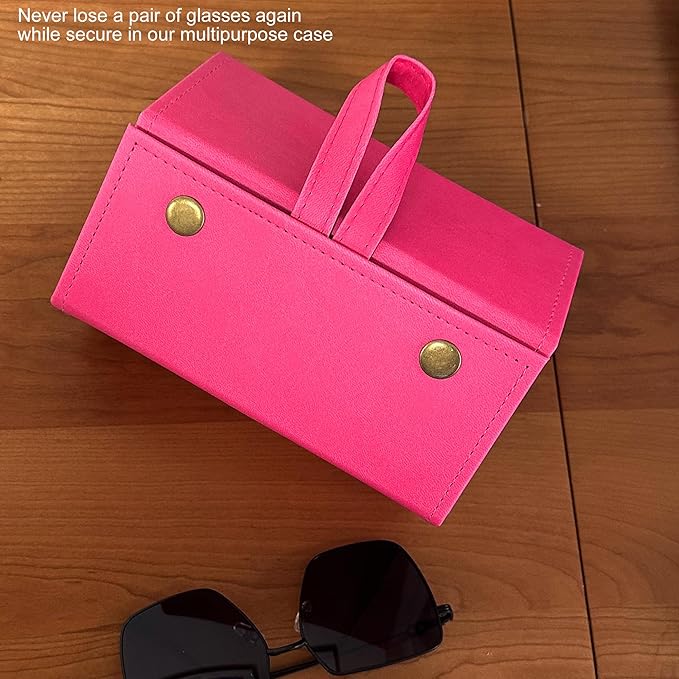 Longjet Sunglasses Organizer Travel Glasses Case 5 Slots Multiple Pairs Eyeglasses Storage Box Hanging Eyewear Holder