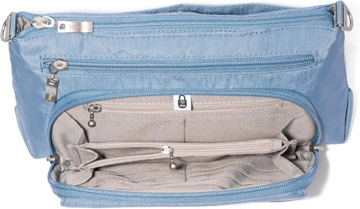 Baggallini Original Everyday 11x7.5 Crossbody Bags Rfid Protected Lightweight Nylon Zippered Travel Purse