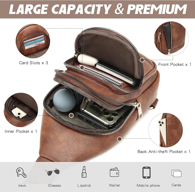 MYHOZEE Small Diaper Bag Crossbody Sling Purse for Women - 2 in 1 Leather Backpack with 2 Straps for Short Trips Work Daily | Mini diaper bag, Instant Wipes pocket, Adjustable Straps, Credit card slot, Moms and dads, Reusable Wipe pouchs