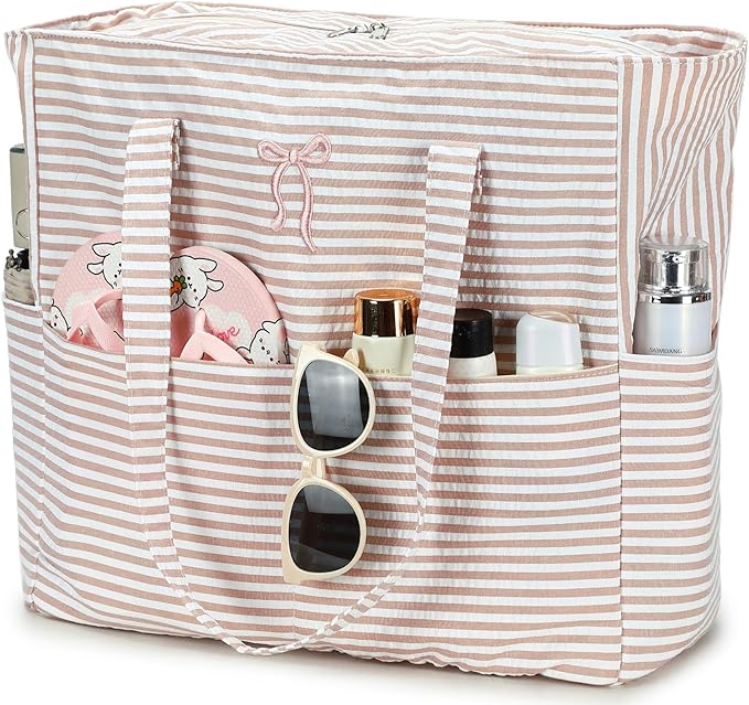 Bluboon Beach Bags for Women, Large Waterproof Tote Bag With Wet Compartment for Pool Weekender Travel Gym
