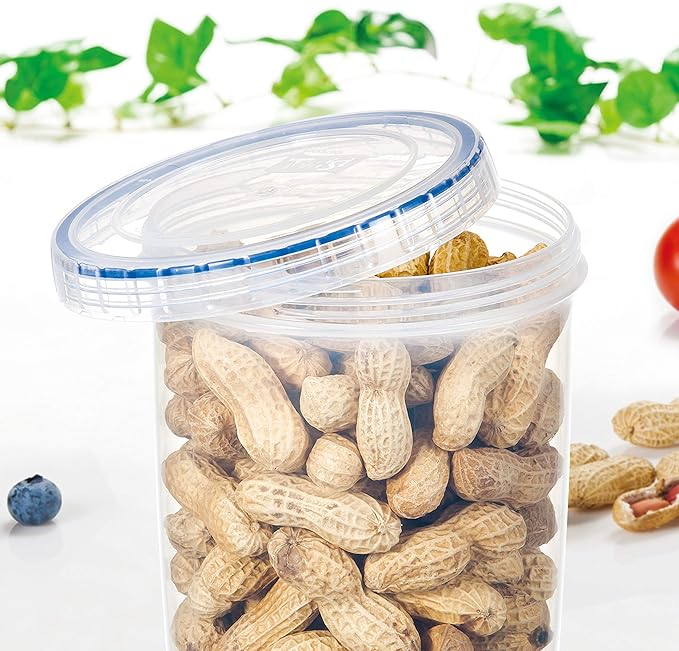 LocknLock Easy Essentials Twist Food Storage lids/Airtight containers, BPA Free, Tall-30.4oz Clear (Pack of 2)