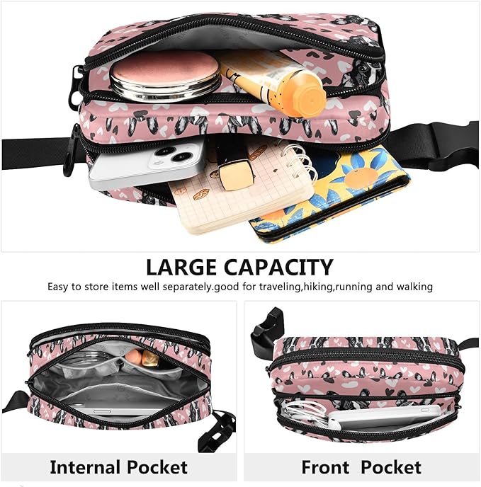 Kawaii French Bulldog Fanny Pack for Women Men Water Resistant Fashion Waist Packs with Adjustable Strap Belt Bag for Travel Workout Jogging Hiking 21219035