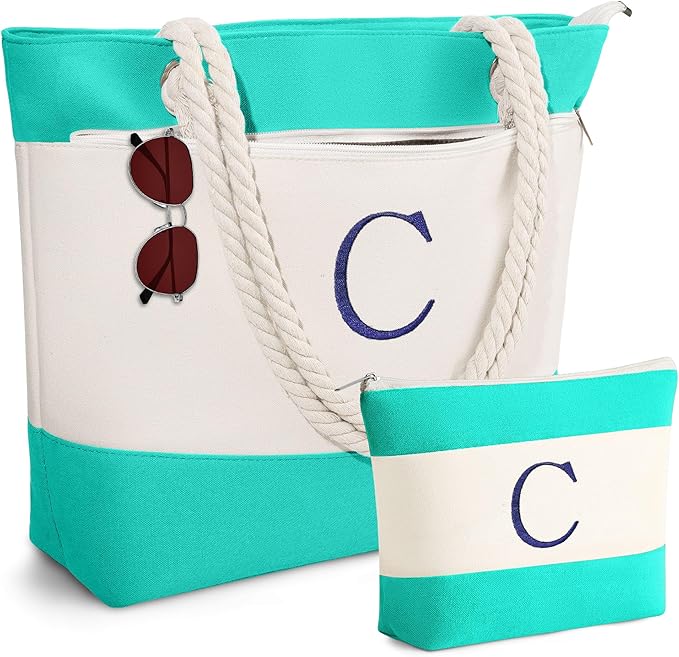 YOOLIFE Beach Bags for Women - Travel Canvas Beach Tote, Pool Waterproof Bag, Travel Essentials, Gifts for Women Birthday