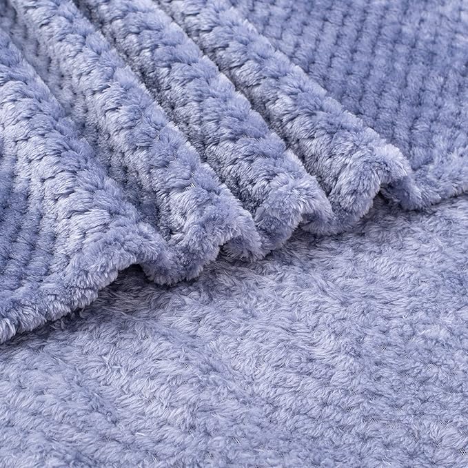 Fuzzy Blanket or Fluffy Blanket for Baby Girl or boy, Soft Warm Cozy Coral Fleece Toddler, Infant or Newborn Receiving Blanket for Crib, Stroller, Travel, Decorative (40”×60”, Pearl Blue)