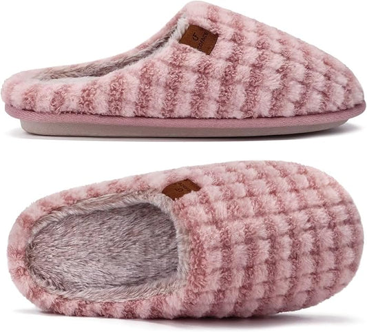 COFACE Mens Cozy Memory Foam Scuff Slippers Casual Slip On Warm House Shoes Indoor/Outdoor Sandal Slippers With Arch Support Rubber Sole Size 7-15