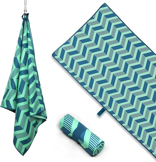 Acteon Large Microfiber Beach Towel, 64" x 30" Quick Dry Odor-Free Technology, Men & Women Fast Drying Absorbent Swim Towels for Swimmers, Sand, Pool, Travel, Hiking, Gym, Camping, Bath