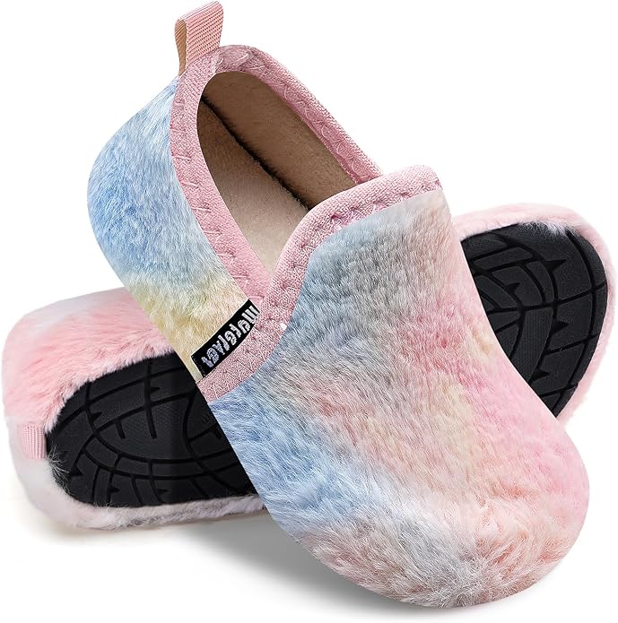 WateLves Kids Toddler Slippers Girls Boys Slip on House Shoes Lightweight Anti Slip Sock Slippers Winter Indoor Outdoor Walking Shoes