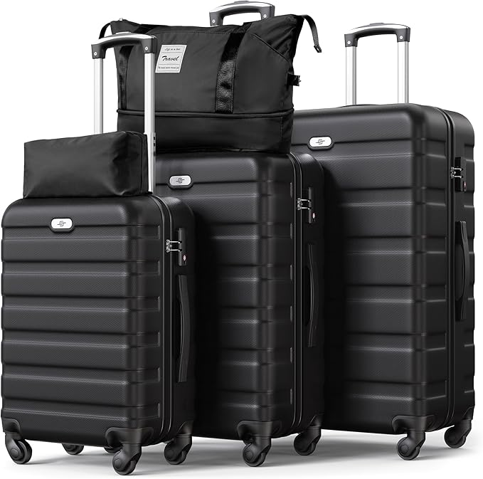 Suitour Luggage Sets 5 Piece Hardshell Suitcases with Spinner Wheels TSA Lock, Lightweight ABS Carry On Suitcase Set for Travel Business
