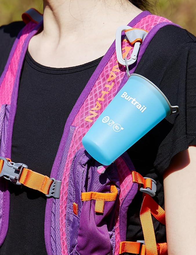 Collapsible Cup Foldable Running Water Cup,200 ml/6.8 fl oz-2Packs Color Mixing Protable Collapsible Cups for Traveling Backpacking Running-BPA Free,SeaBlue & SkyBlue