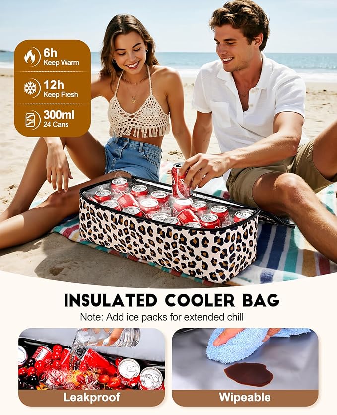 ISEYOU Beach Bag with Cooler, 49L Large Family Beach Tote with Zipper, Waterproof Sandproof Beach Bags for Women and Men, Foldable Lightweight Travel Bag for Pool, Picnic, Gym