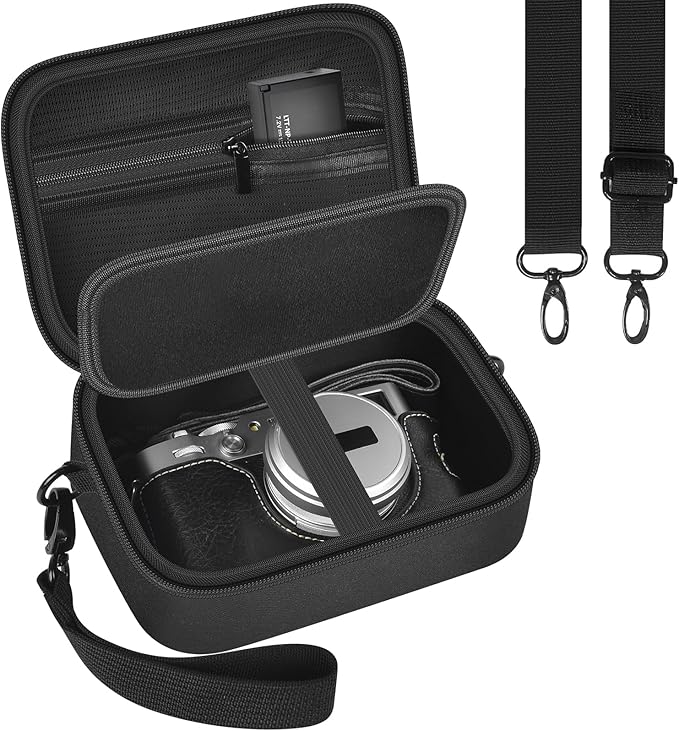 GWCASE Digital Camera Case Compatible with Fujifilm X100VI X100V X100F X100S X-E5, Portable Travel Carrying Bag Fits Camera with Strap & Protective Cover, 6mm Thickened EVA Protective Shell,Case Only