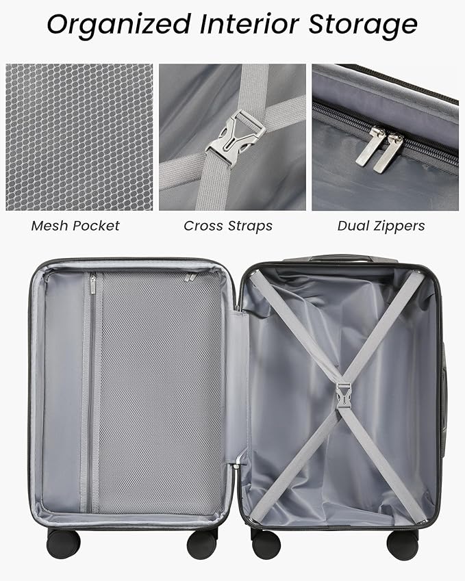 Luggage Sets 3 Piece, Expandable Hardshell Suitcase with TSA Lock & Silent Spinner Wheels, Lightweight Hardside Travel Suitcase Set for International Trips (20/24/28 in, Blue)