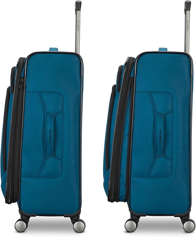 Samsonite Ascella 4 Large Checked Suitcase - Cerulean Blue