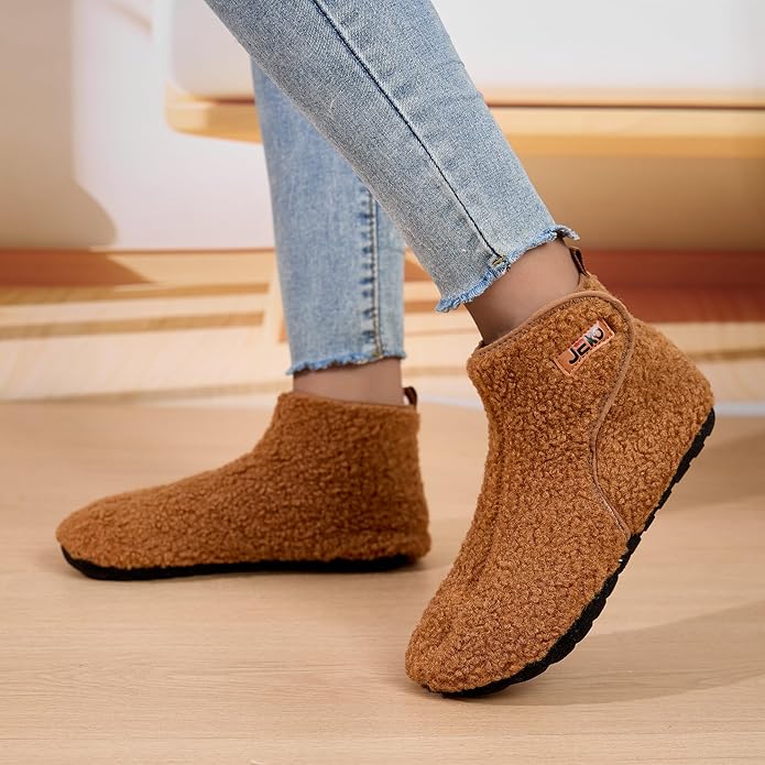 UUBARIS Bootie Slippers for Women Men Furry Warm House Sock Shoes For Indoor Outdoor Travel