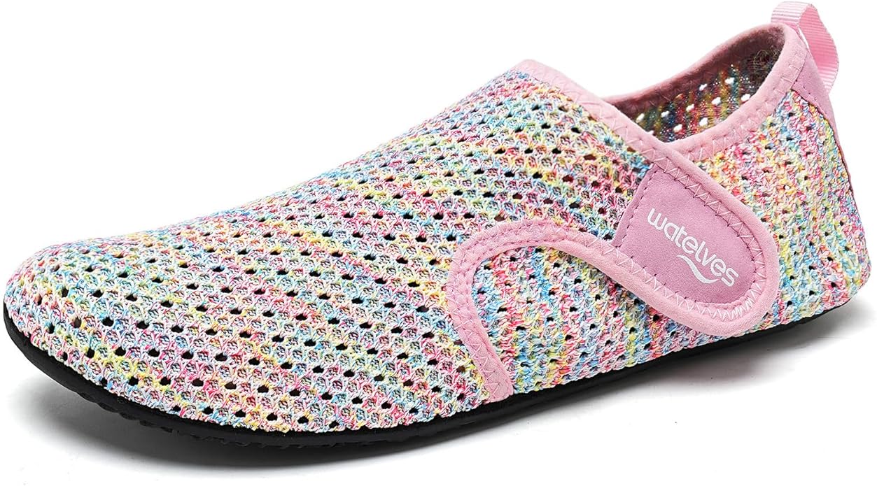 WateLves Water Shoes for Women Men Swim Beach Aqua Socks Quick Dry Barefoot House Slippers Travel Shoes with Adjustable Magic Tape for Pool Diving Boating Yoga Surf