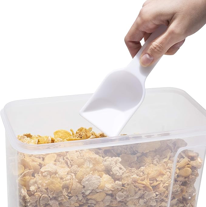 Kitchen Details 2 Pack Cereal Container with Scooper | Medium | Airtight | Food Tin | Keeps Fresh | Kitchen & Pantry Storage Organizers | Clear