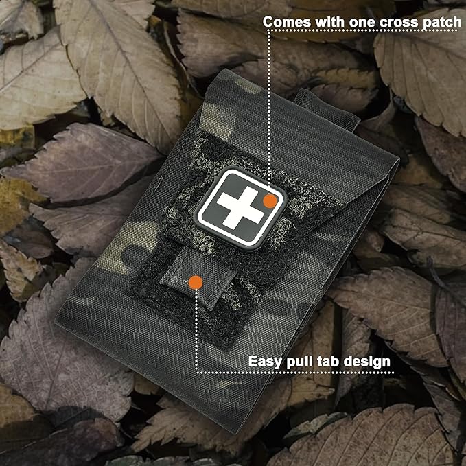Mini IFAK Micro Trauma Pouch | Compact Empty EDC First Aid Organizer | Portable Stop Bleeding Supplies Pouch for Medic Gear & Survival Kits