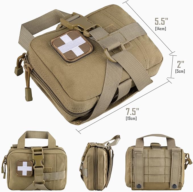 LIVANS Tactical IFAK Pouch, Rip Away Molle First Aid Bag Tear-Away Medical Pouch Emergency EMT Bag for Travel Outdoor Hiking(Pouch Only, First Aid Kits NOT Included)