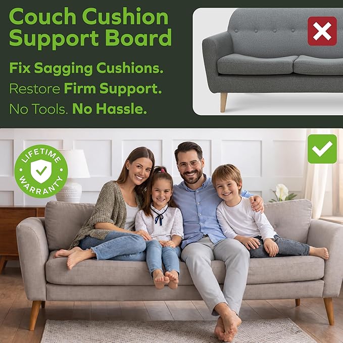 BEN'SHOME® Heavy Duty Couch Cushion Support Board for Sagging Sofas | Fits 58"-67" x 19.7" Deep | Protects Your Back from Sinking Seats | 0.5" Solid Wood, 400 LBS, Anti-Slip, Lifetime Replacement