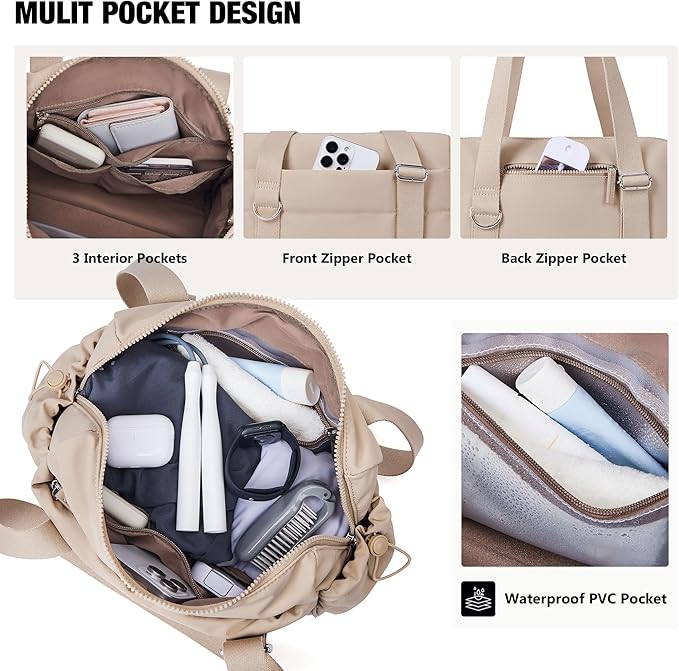ROULENS Small Gym Bag for Women 2 Set Mini Gym Duffle Bag with Wet Compartment and Coin Wallet, Gym Tote Bag for Workout/Sport/Travel
