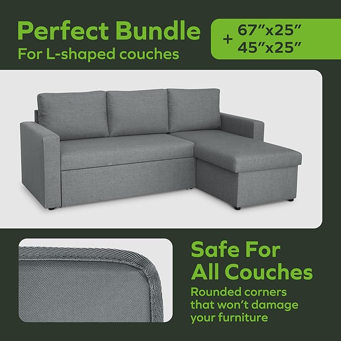 BEN'SHOME® Heavy Duty Sectional Sofa Support Board for Sagging Sofas | Fits 67"+45", 25" Seat Depth | Protects Your Back from Sinking Seats | 0.5" Solid Wood, 400 LBS, Lifetime Replacement