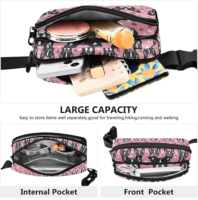 Kawaii French Bulldog Fanny Pack for Women Men Water Resistant Fashion Waist Packs with Adjustable Strap Belt Bag for Travel Workout Jogging Hiking 21219036