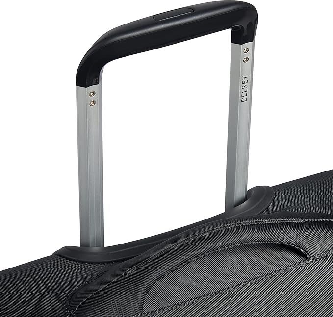 DELSEY PARIS Sky Max 2.0 Softside Expandable Luggage with Spinner Wheels, Black, Checked-Medium, 24 Inch