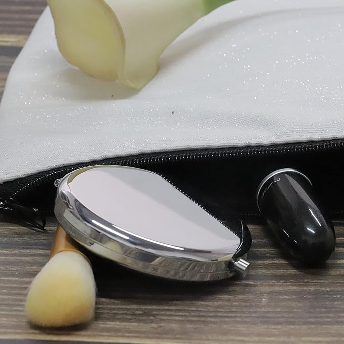 FEELMEM Witchy Queen Evil Compact Makeup Mirror Witch Poison Gift Villain Fan Mirror Halloween Witch Gift Villains Lover Gift