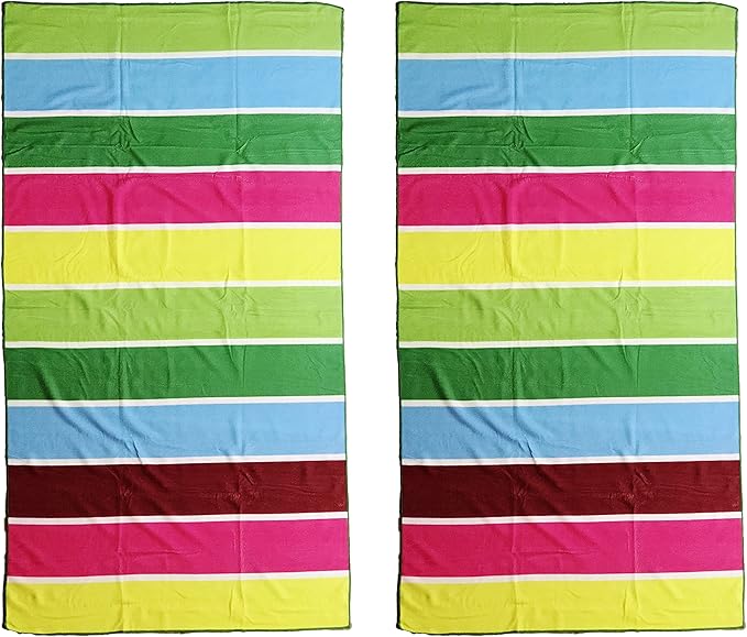 allgala Microfiber Beach Towel | Packable Beach Towel for Family | Quick Dry, Lightweight, Super Absorbent | Perfect for Beach, Pool, and Camping | Oversize 40"x70" - Rainbow
