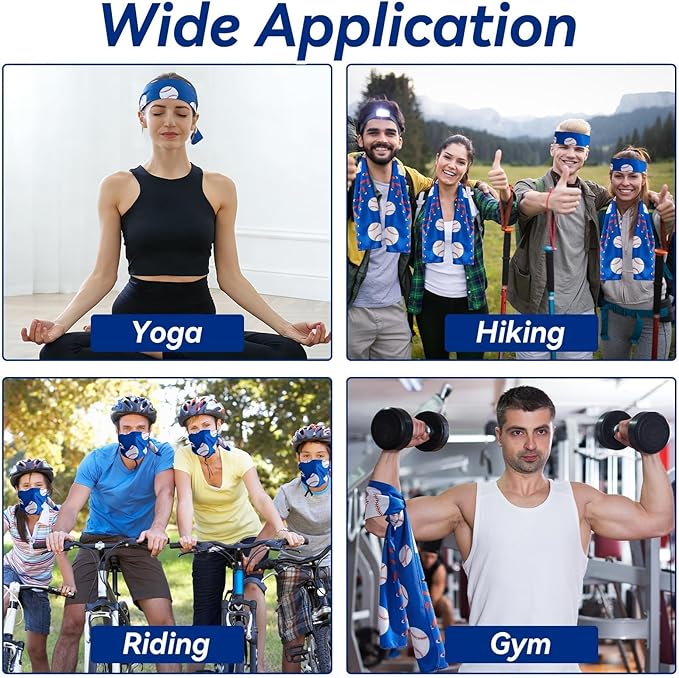 30Pcs Baseball Softball Cooling Towels for Neck and Face 40 x 12 Inch Baseball Sports Team Gifts Microfiber Breathable Workout Ice Towel Sweat Chilly Bulk Neck Wraps for Athletes Gym Camping Blue