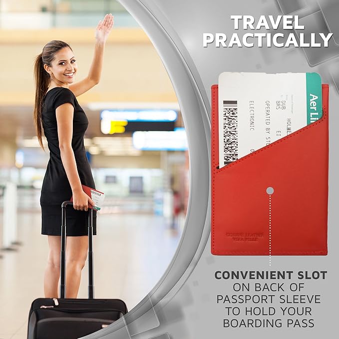 Alban RFID Passport Holder Women Men RFID Blocking Travel Passport Wallet Case Genuine Leather Passport Cover porta pasaporte