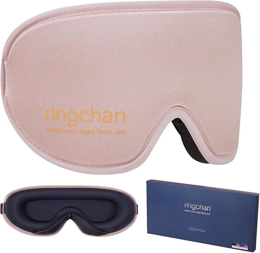 Sleep Masks for Women Lash Friendly - 100% Blackout Eye Masks for Sleep - Zero Eye Pressure Sleeping Mask for Naps, Travel & Meditation, Adjustable & Soft - Dusty Rose Pink