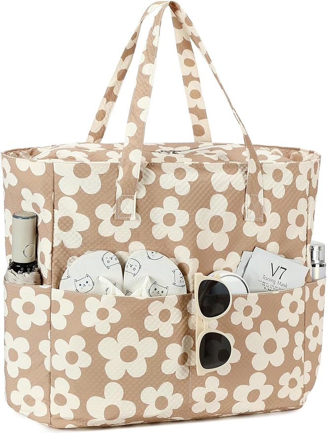 LEDAOU Beach Bag Waterproof Sandproof Women Beach Tote Pool Bag with Zipper for Swim Gym Grocery Travel with Wet Pocket | Sandproof, with Zipper, for Gym, Grocery, Travel, with Wet Pocket