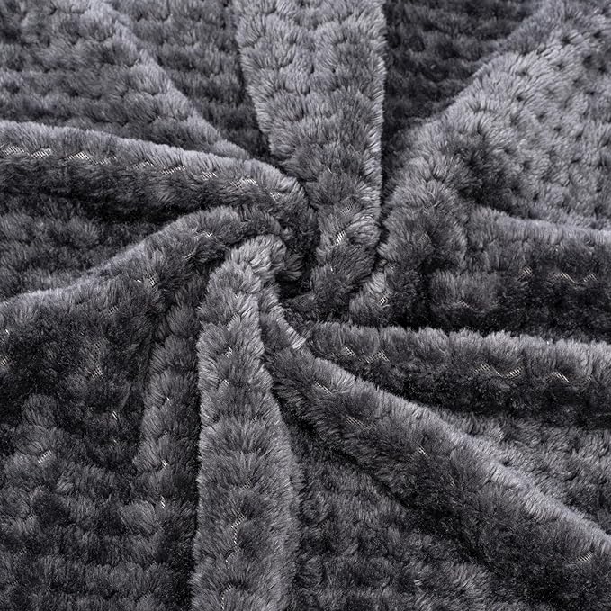 Fuzzy Sherpa Reversible Blanket for Baby, Soft Warm Cozy Coral Fleece Toddler, Infant or Newborn Reversible Blanket for Crib, Stroller, Travel, 30”×40”, Dark Grey