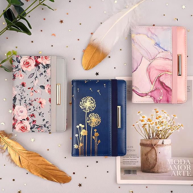 Women's Fashion Dandelion Passport Wallet, Blue, RFID Blocking, 7 Compartments, Faux Leather