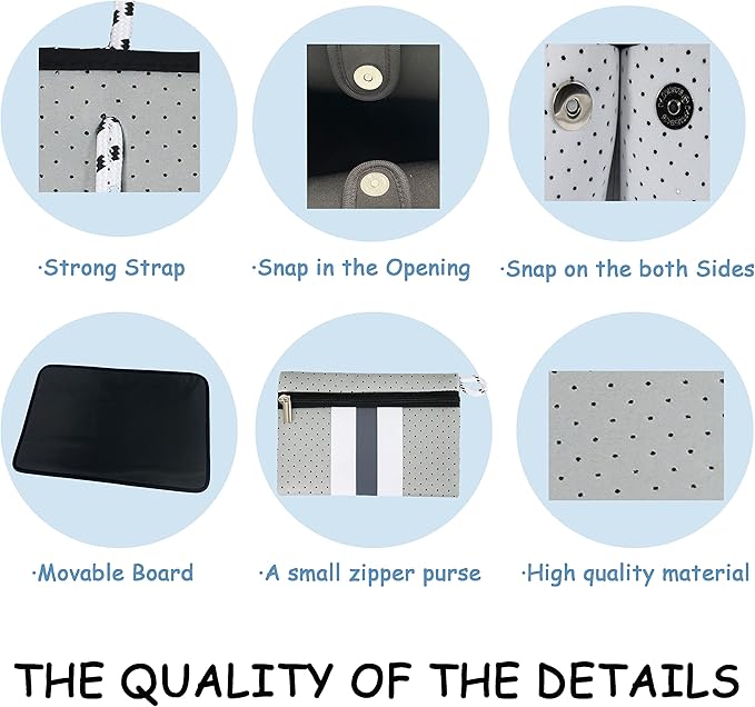 QOGiR Neoprene Multipurpose Beach Bag Tote with Inner Zipper Pocket … … … …