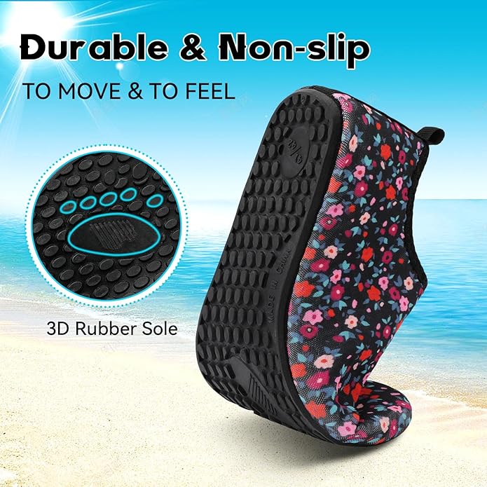 Scurtain Barefoot Water Shoes for Women Men Beach Swim Aqua Socks Summer Quick-Dry Sandals Slippers