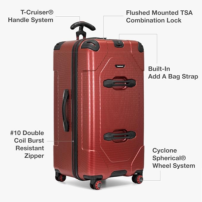 Traveler's Choice Maxporter II Polycarbonate Hardside Trunk with Spinner Wheels, Red, 31-Inch Trunk