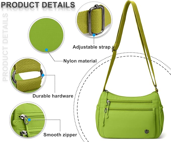 Casual Crossbody Bag with Anti Theft Pocket - Women Lightweight Water-Resistant Purse Bag