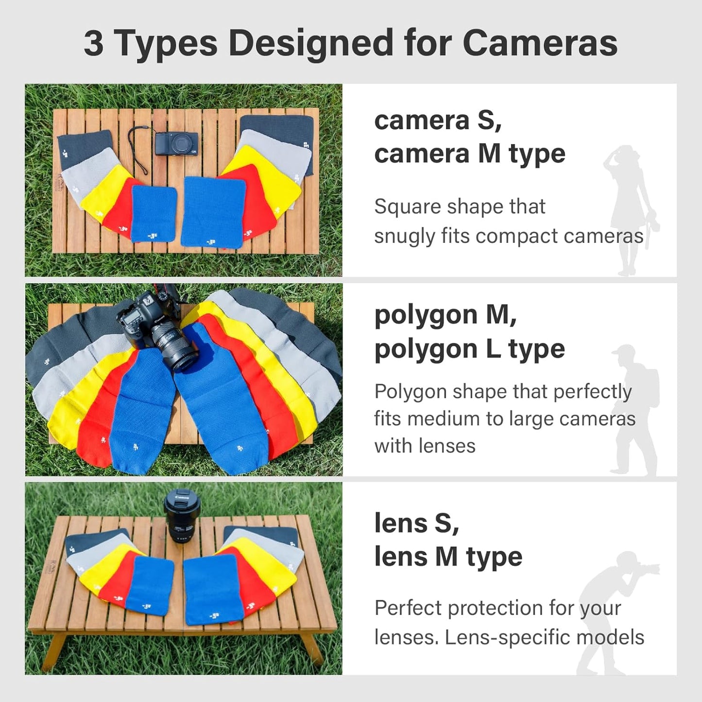 Camera Cover, Polygon W, Made in Japan, L size, Dark Gray