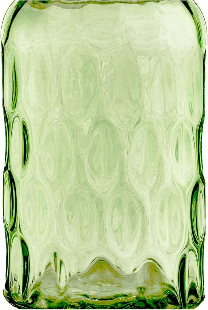 10 Strawberry Street Textured Glass Flower Canister, Dimpled Round, Sage, Set of 2