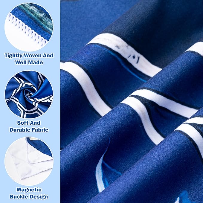 Turtle Magnetic Beach Towel - 74.8"x30" Sand Free Quick Dry Microfiber Towel with Built-in Magnets Lightweight for Beach Chair Car Door Pool Travel Camping Yoga with Storage Bag