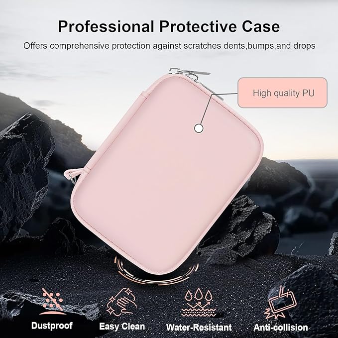 RAIALL Carrying Case for Canon PowerShot SX740/ SX730/ SX720/ SX710/ SX610/ SX260/ ELPH 360 HS Digital Camera, Vlogging Camera Travel Hard Bag, Mesh Pocket for Battery, SD Cards and USB Cable, Pink