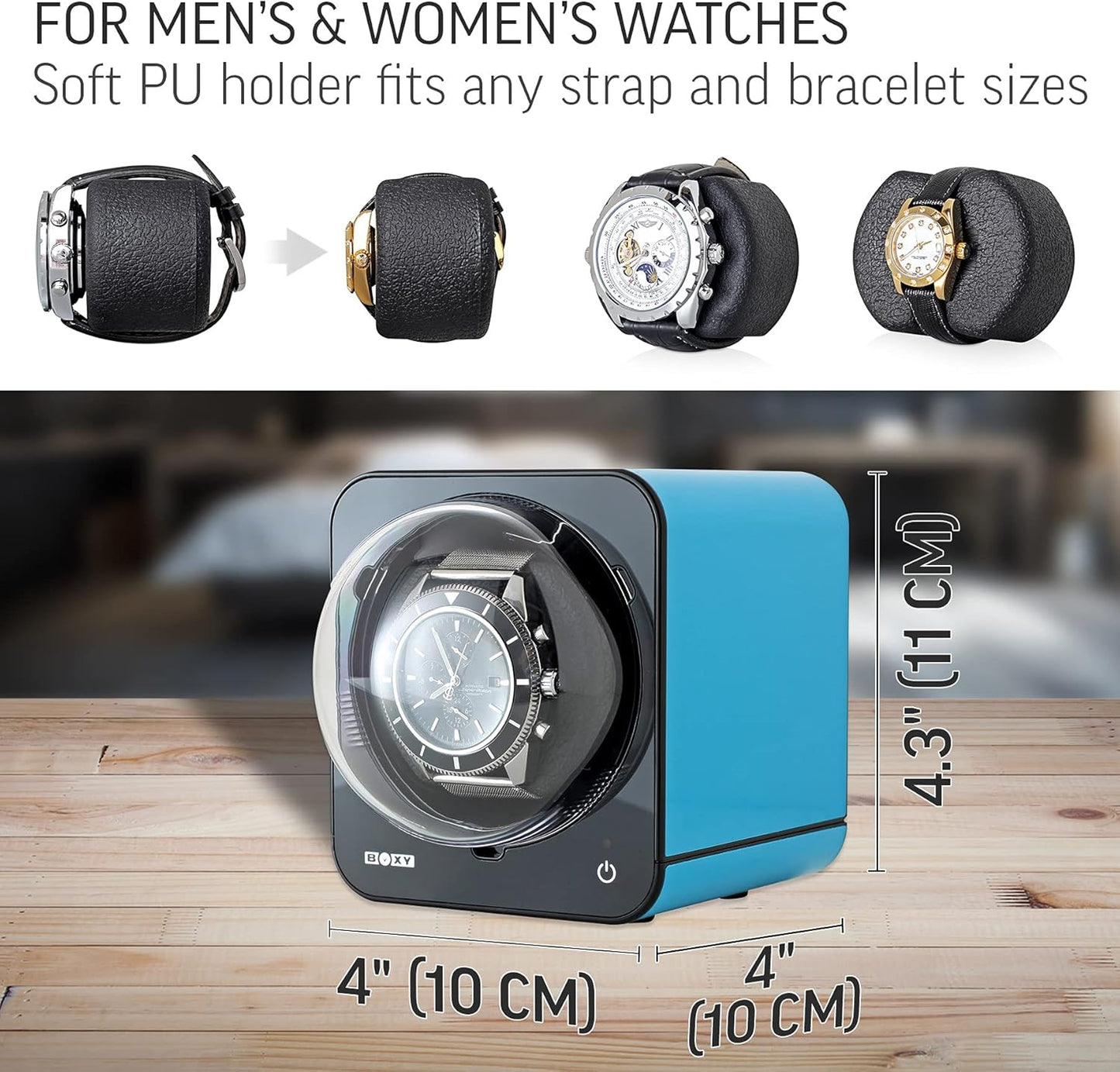 Watch Winder for Automatic Watch with Vertical Rotor Stop (with AC Adapter)