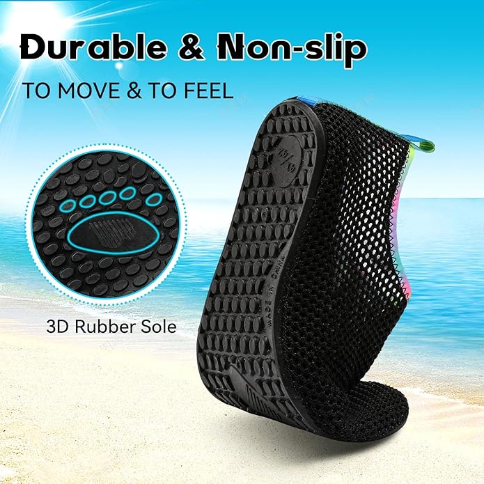 Scurtain Barefoot Water Shoes for Women Men Beach Swim Aqua Socks Summer Quick-Dry Sandals Slippers
