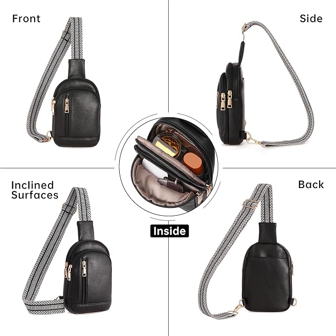 MHCNLL Small Sling Bag RFID Crossbody Purse for Women - Anti Theft Fanny Pack Chest Bag for Travel