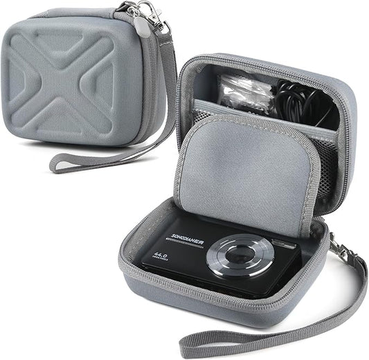 Digital Camera Case for AbergBest 21 Mega Pixels 2.7" LCD Rechargeable HD/Kodak Pixpro/Canon PowerShot ELPH 180/190/Sony DSCW800/DSCW830 Cameras, Travel Carrying Protective Case for Camera- Grey